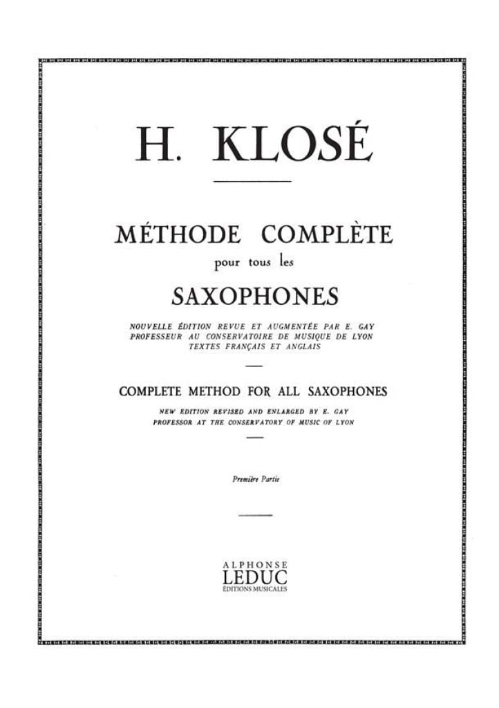 Methode de Saxophone Vol. 1